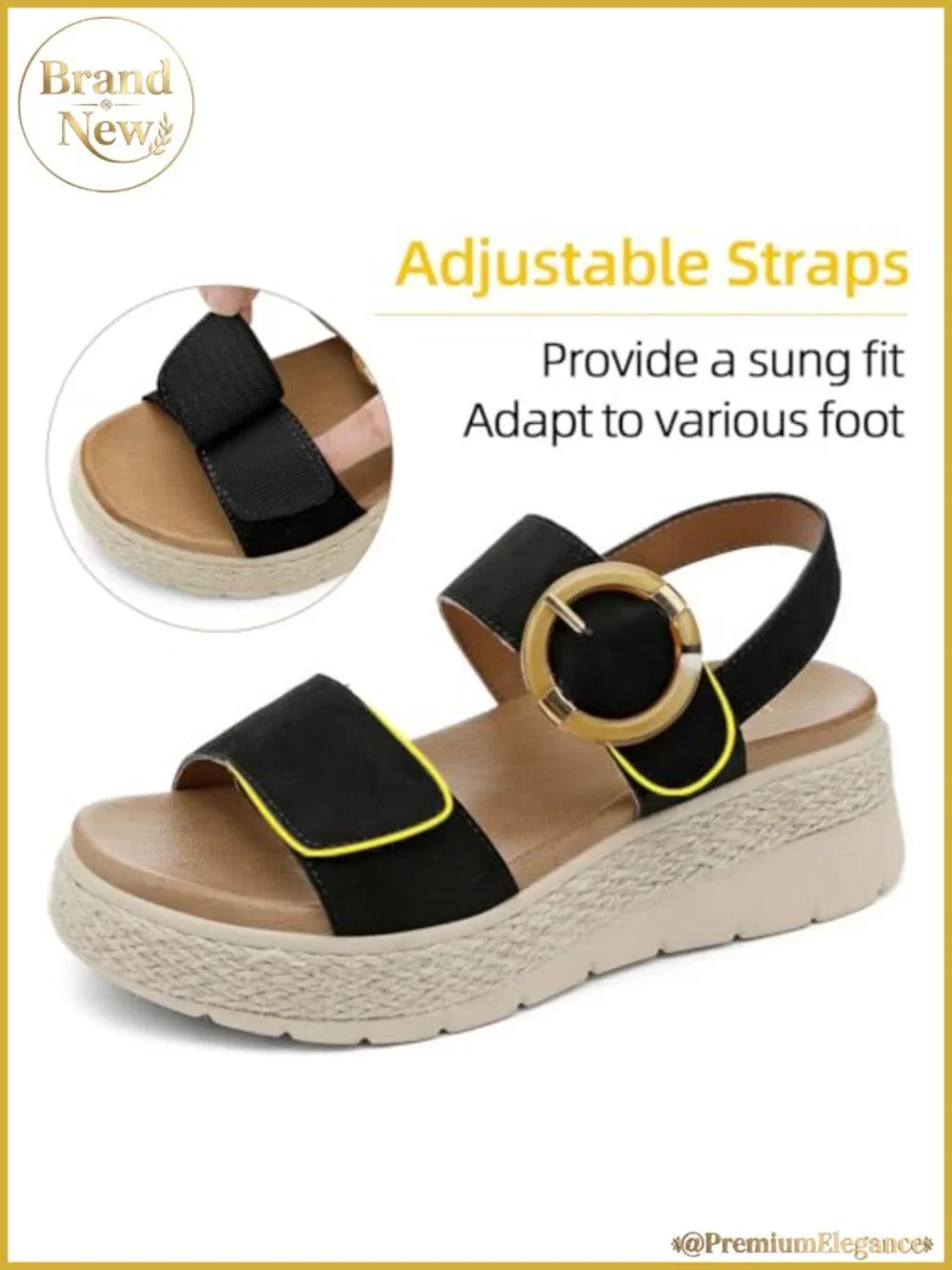 UBFEN Women's Platform Wedge Sandals Orthopedic Arch Support Espadrille